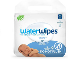 Plastic-Free Original Baby Wipes, 99.9 Water Based Wipes 300 Count 5 Packs 