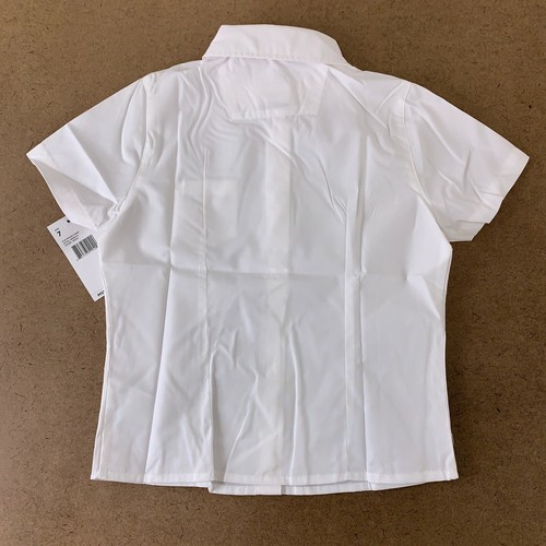 French Toast Girls Size 7 White Short Sleeve Button Front Pocket Shirt NWT - Picture 4 of 5