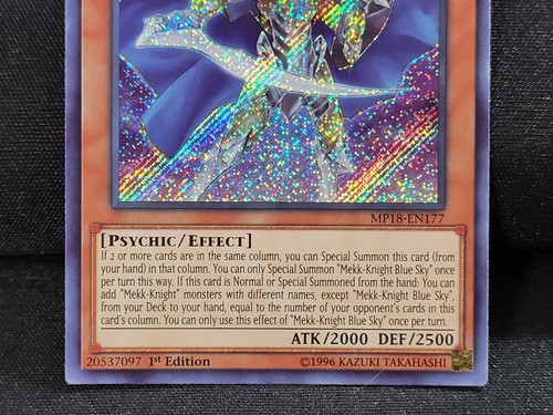 YuGiOh 1st 2 x Mekk-Knight Purple Nightfall EXFO-EN020 1 x Blue Sky MP18-EN177 - Picture 13 of 24