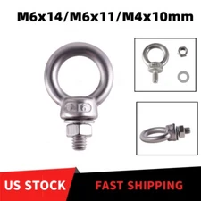 8/12PCS  Eye Bolts With Nuts Stainless Steel M4 M6 Tie Down Thread Lifting Kit