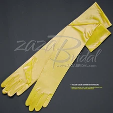 19.5" Long Shiny Stretch Satin Dress Gloves 12BL - Various Colors