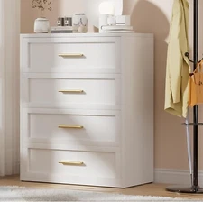 Cofar White Metal 4 Drawer Dresser for Bedroom,Chests of Drawers for Closet,Room