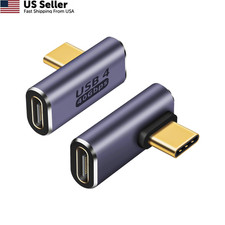 GHQXZT 90 Right Angle USB C Male to C Female Adapter 2 Pack, Purple