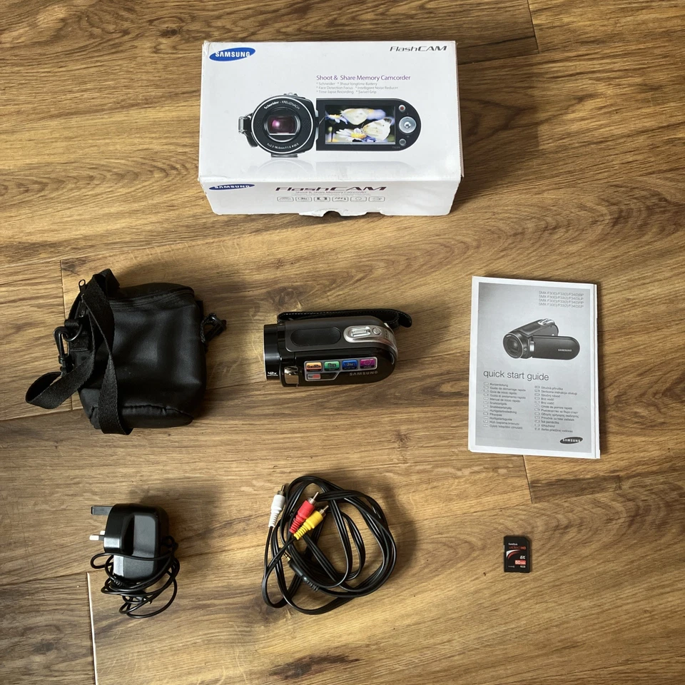 Samsung SMX-F30SP FlashCAM Camcorder Digital Video Camera Tested Complete Kit SD - Image 3 of 4