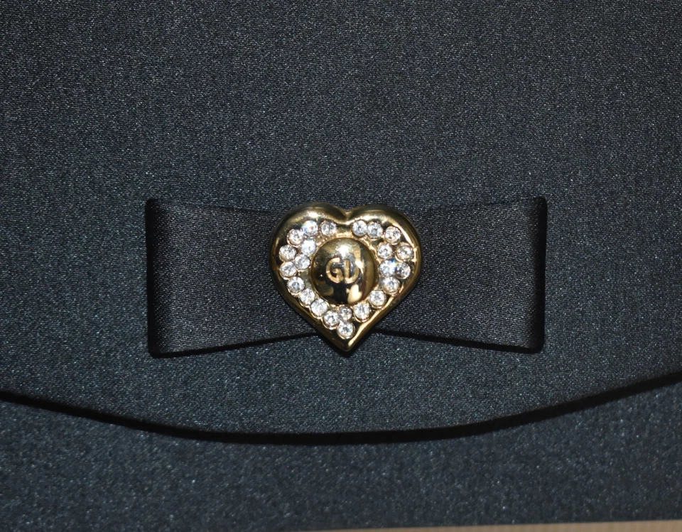 Sac de soirée Guy Laroche en satin noir vintage - Photo 3/4