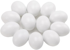 12 Pieces White Wooden Egg, Wooden Fake Eggs Wood Easter Egg for Crafts Wood Egg