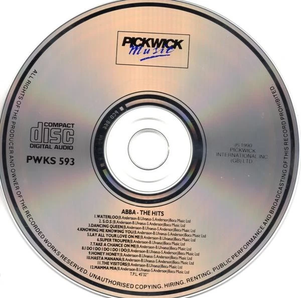 Abba Hits CD UK Pickwick Music 1990 PWKS593 - Bild 3 von 3