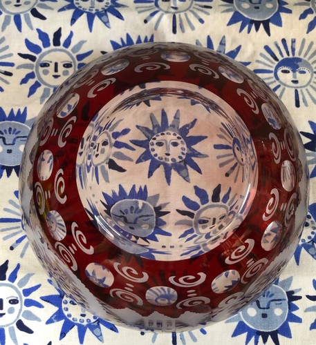 EGERMANN BOWL Ruby Cut to Clear CZECH REPUBLIC Label 7.5” Top Diameter GORGEOUS - Picture 9 of 11
