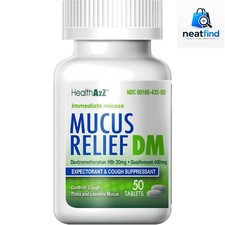 Mucus Relief DM Dextromethorphan HBr 20mg Guaifenesin 400mg No Benzene ...