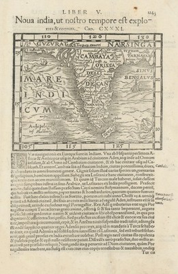 Nova India, ut nostro tempore est  Indischer Subkontinent. MÜNSTER 1572 alte Landkarte