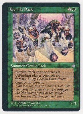 Miscut Gorilla Pack HP Ice Age 1995 MTG Magic Factory Error Misprint Vintage EDH