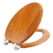Wood Toilet Seat Elongated with Soft Close,Easy Clean,Quick-Release Hinges El...