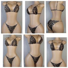 Leopard Print Bikini 2 Piece Set Women's Size Small Animal Print Swimsuit