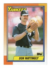 1990 Topps Double Headers Don Mattingly 2-sided Mini Card in Holder Stand READ