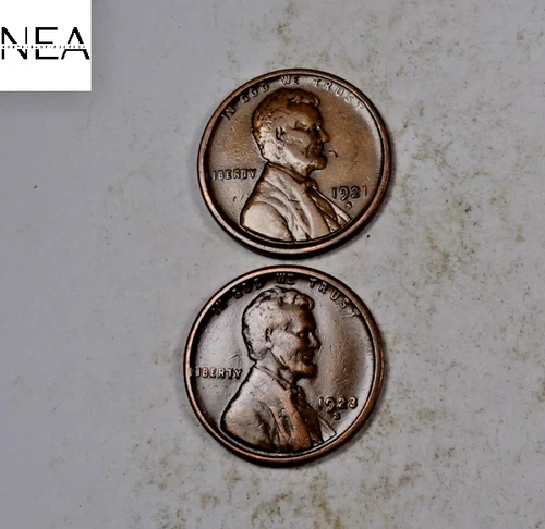 1921-S+1923-S Lincoln Wheat Cent Set/Lot ~ Very Fine VF ~ 2 Coins ~ ZWL47