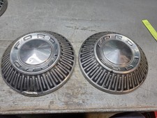 Pair Vintage 1965-1966 Ford Galaxie 10.5 Dog Dish Wheel Cover Hubcaps Oem Pair Vintage 1965-1966 Ford Galaxie 10.5 Dog Dish Wheel Cover Hubcaps Oem