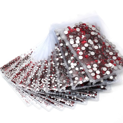 1440 PCS Dark Red Crystal Rhinestones Flatback Gems for Craft Clothes Decoration - Picture 5 of 6