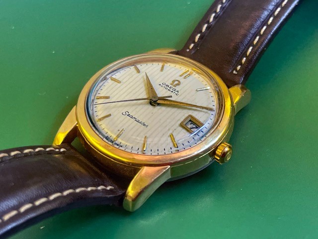 Vintage 1961 OMEGA SEAMASTER Automatic Date Original Striped Dial Men's Watch image 2