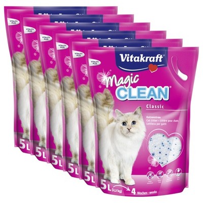 VITAKRAFT Magic Clean  30 Liter (6x 5 Liter) Katzenstreu Streu Katze Allergiker
