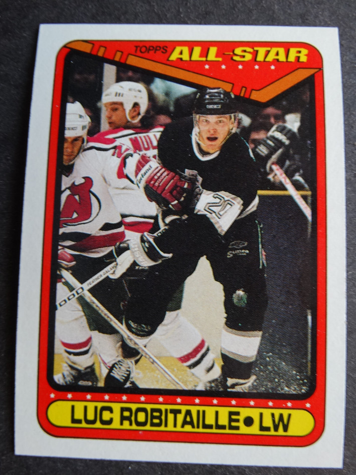 1990-91 Topps #194 Luc Robitaille All Star Los Angeles Kings Hockey Trading Card
