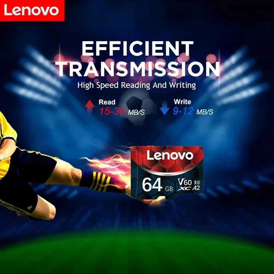 Lenovo Micro SD TF Card 2TB 1TB 512GB 256GB 128GB A2 U3 UHS-II High Speed Memory - Image 2 of 4