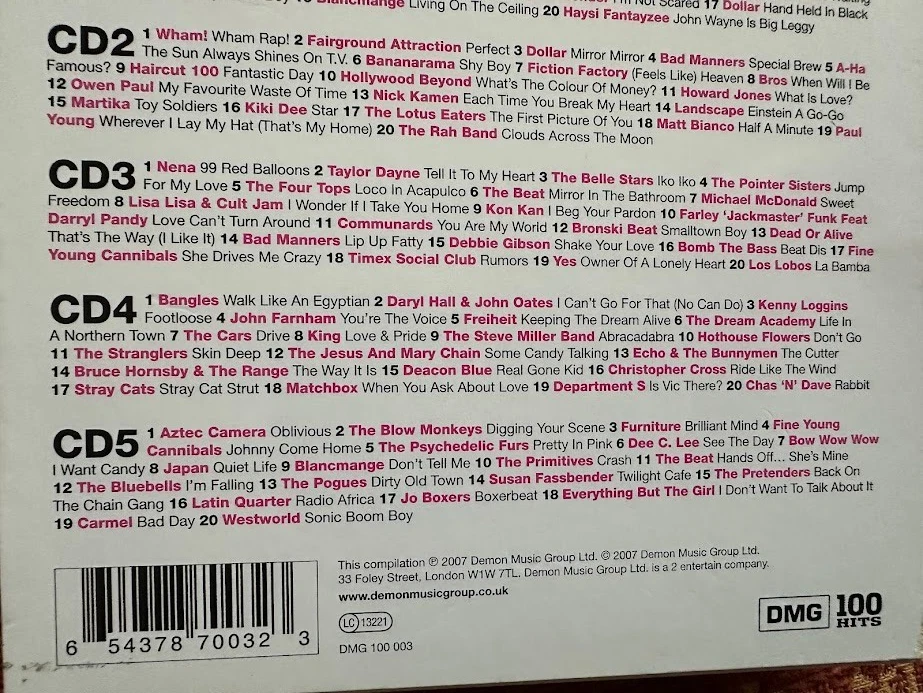 5 CD Box 100 Hits the 80s, Sampler, Compilation sehr guter Zustand - Bild 4 von 4