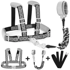 Toddler Harness Leash, Reflective Kid Harness with anti Lost Wrist Link, Child W