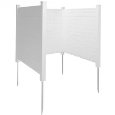 Outdoor Privacy Screen PVC Air Conditioner Fence Trash Can Enclosure w/Stakes