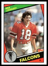 Mick Luckhurst 1984 Topps #217 Atlanta Falcons FREE SHIPPING AutographDen