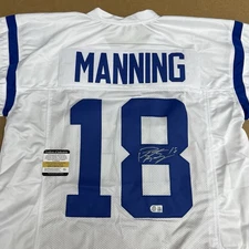 Peyton Manning Signed Colts Jersey #18 Autographed White Indianapolis Jersey COA