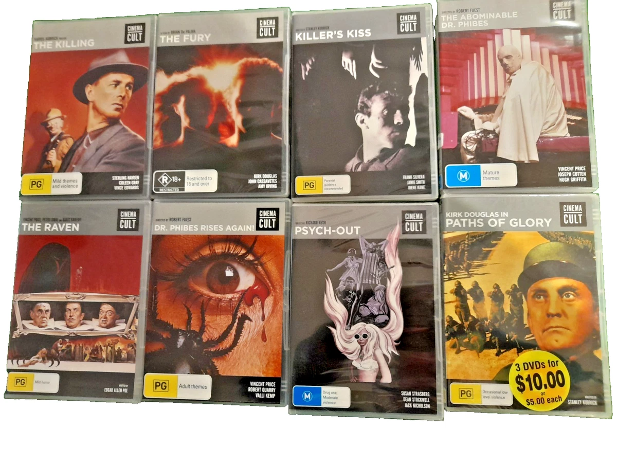 1-8 PRICE IS FOR EACH ONE SEALED NEW CINEMA CULT HORROR DVD MOVIE PAL 4 DISC