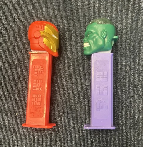 Pez Dispensers Lot of (2) Marvel Superheroes IRON MAN & HULK