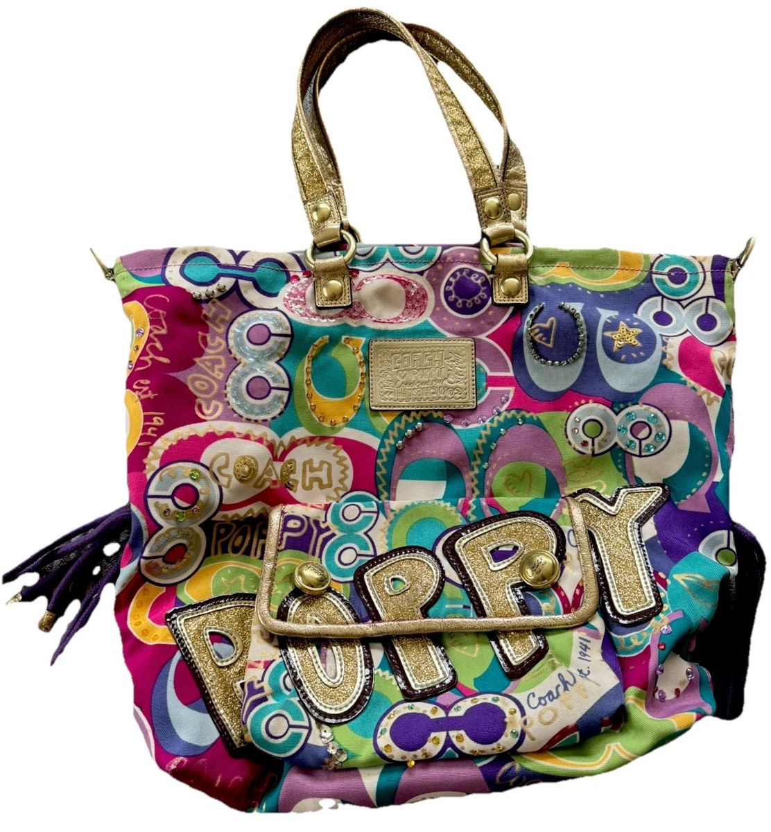 Coach Poppy Graffiti Glam Tote for sale | eBay