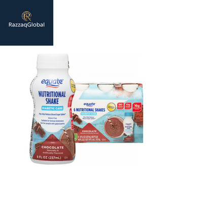 Equate Diabetic Care Nutritional Shakes Chocolate 8 fl oz 6 Count vs Glucerna