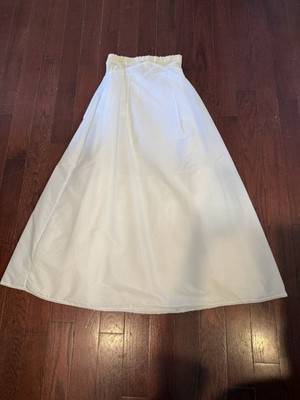 White Bridal Half Slip Petticoat with Tulle Underskirt and Lace Trim