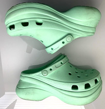 Crocs Classic Platform Mint Green Chunky Clogs Streetwear Women's SIZE 7 VG  