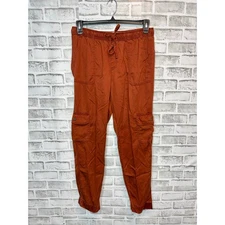 C&C California 100% Lyocel Rust Red Cargo Drawstring Pants Women's Medium