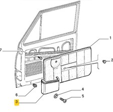 FIAT PANDA 141 TASCA PORTAOGGETTI PORTA Dx OEM 180516780