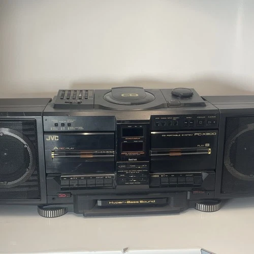 Vintage JVC PC-X300 Dual Cassette/CD AM/FM Stereo Retro Boombox Untested No Cord