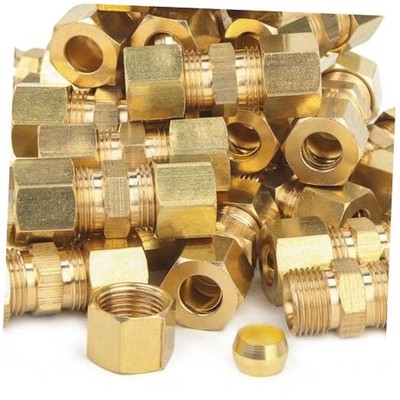  5/16-Inch OD Compression Union,Brass Compression Fitting(Pack of) 5/16'' OD 10