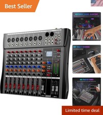 Professional DJ Audio Mixer - 8 Channel DJ Bl...