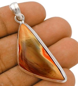 Natural Polychrome Jasper 925 Solid Sterling Silver Pendant Jewelry