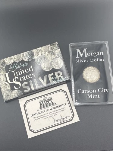 1890 CC Morgan Silver Dollar $1, VF - Carson City Mint, Nice US Coin With COA