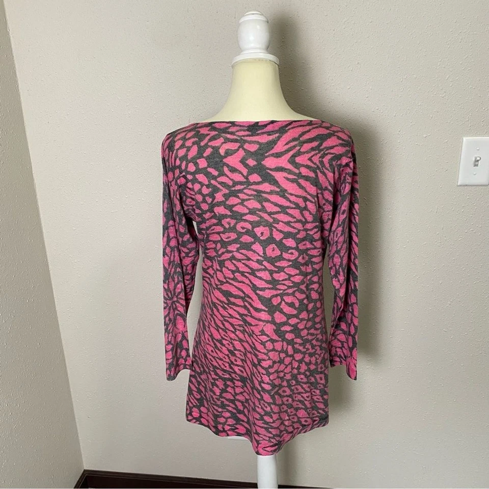 Vestido/túnica suéter ligero con estampado de animales rosa de Nally & Millie para mujer talla S Foto 2 de 4