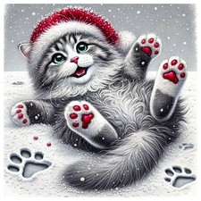 Cat Diamond Painting Kits for Adults, Diamond Art Kits for Beginner, DIY 5D R...