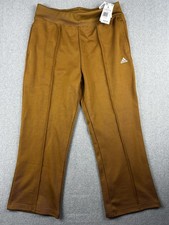Adidas W Xpress Flare Pants Womens Large Bronze Strata Regular Fit 7/8 Leg Sport