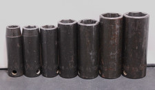 Snap-On SAE 7pc SIMF 120-240 3/8” Deep Impact Socket Set 3/8” to 3/4”