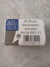 ALCO Sto&szlig;nadeln Schwarz 25 St&uuml;ck Art. 651-11 Pinnnadeln Rei&szlig;zwecken Neu OVP