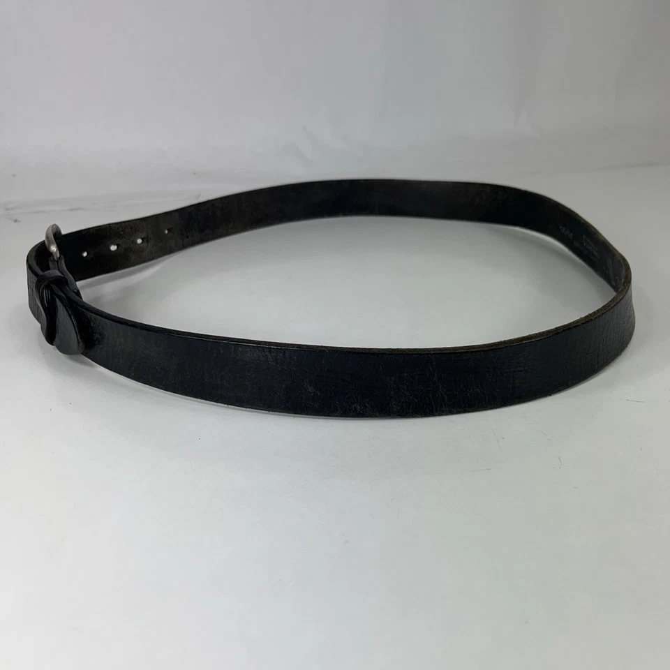 Cinturón de Trabajo Levi's Usado Negro Grano Completo Cuero - Hecho en EE. UU. - Para Hombre Talla 38/95 Foto 3 de 4