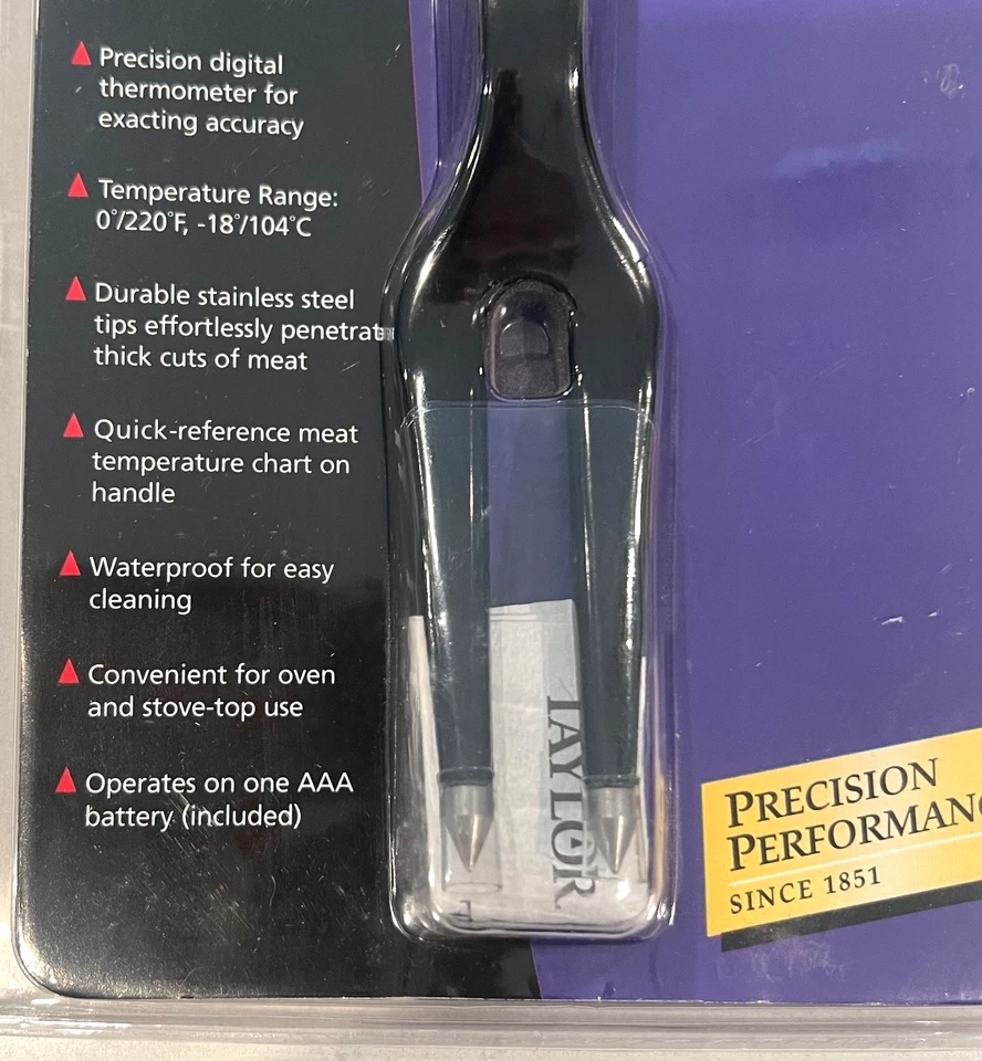 Termómetro de horquilla digital profesional Taylor ideal para barbacoa, horno, estufa Foto 3 de 4